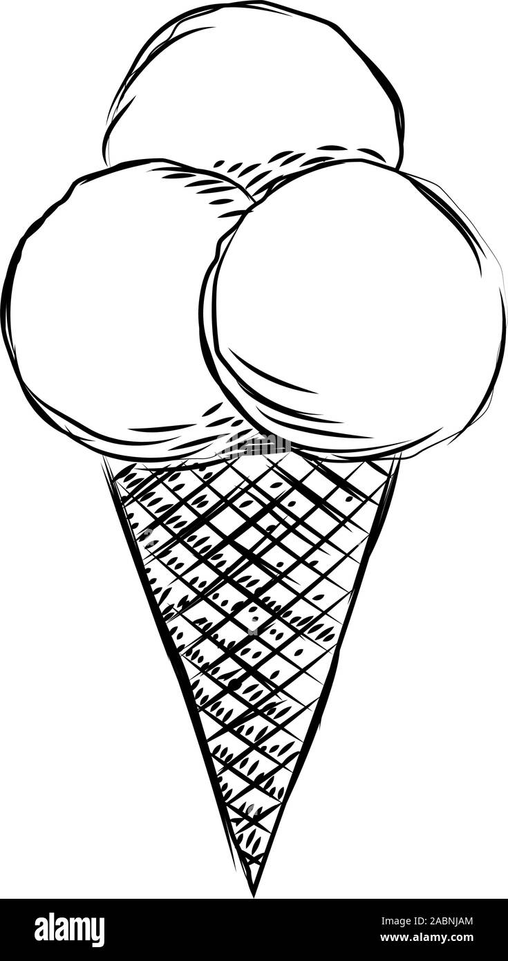 Sketch of an ice cream cone Stock Vector