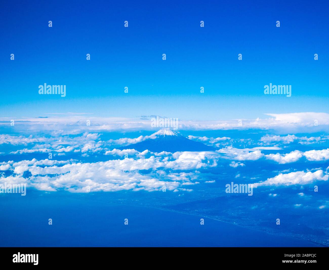 Mount Fuji and Gotemba City, aerial view Stock Photo