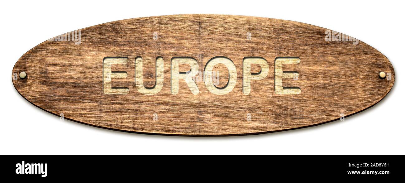 Street Sign to Europe Stock Photo