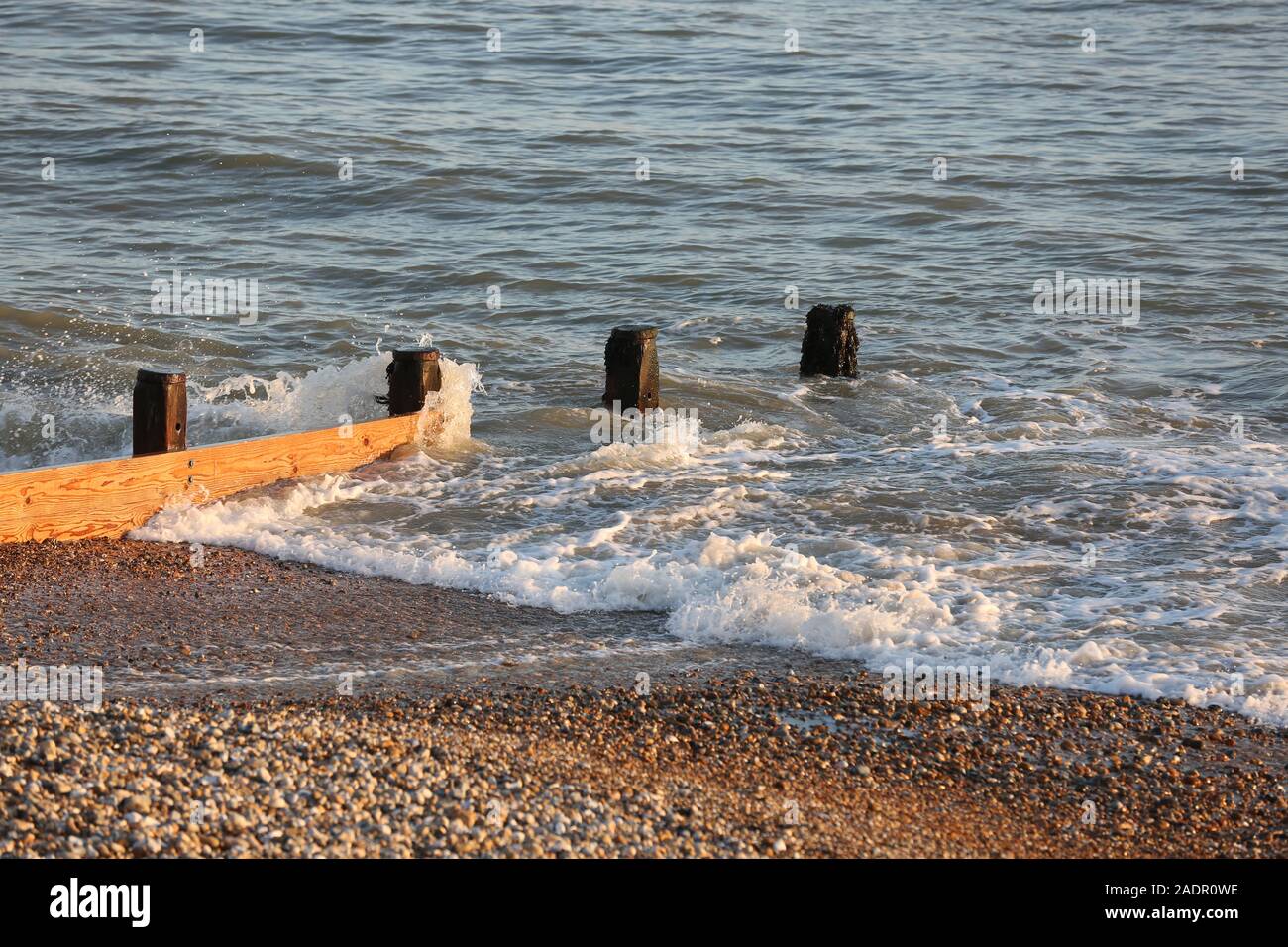 Bognor Regis Pier and seafront at sunset, West Sussex, UK. Stock Photo