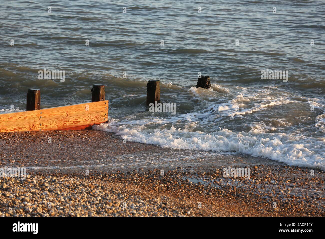 Bognor Regis Pier and seafront at sunset, West Sussex, UK. Stock Photo