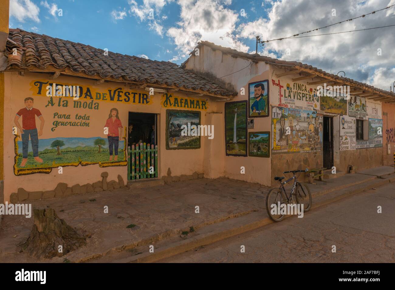 Street, community of Samaipata, home of the Unesco World Heritage El Fuerte, Department Santa Cruz, Bolivia, Latin America Stock Photo