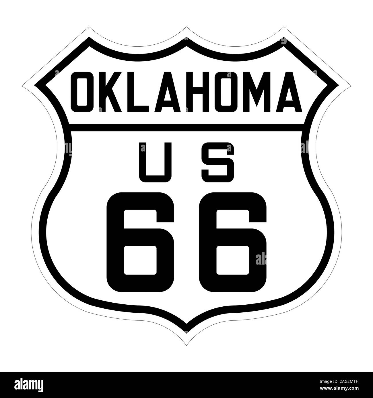 Oklahoma us route 66 sign Stock Photo