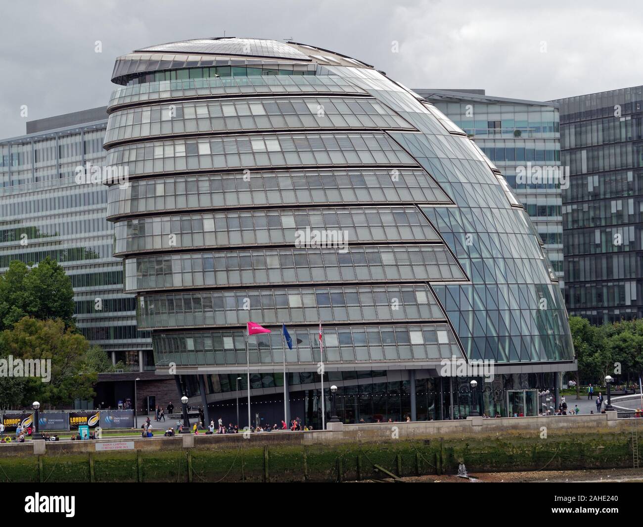 City Hall in Southwark seen from northern bank of the Thames. London, UK. Stock Photo