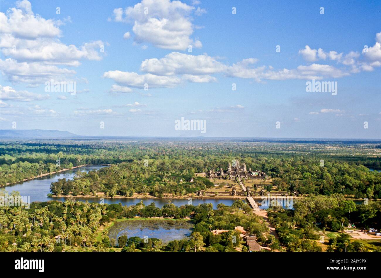 Angkor Wat, seen from a balloon Stock Photo