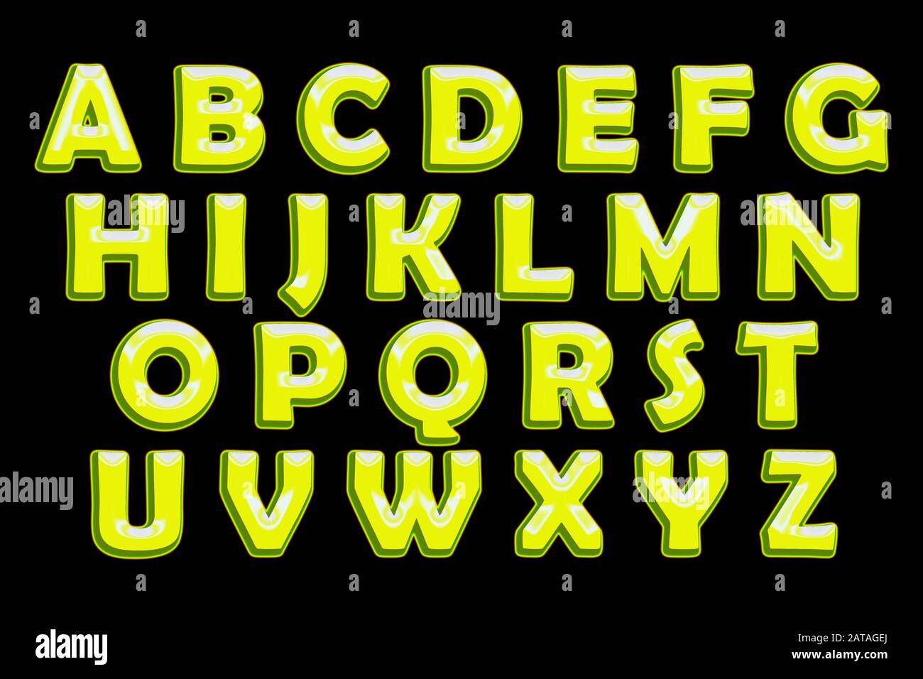 Chrome text effect alphabet font Stock Photo - Alamy