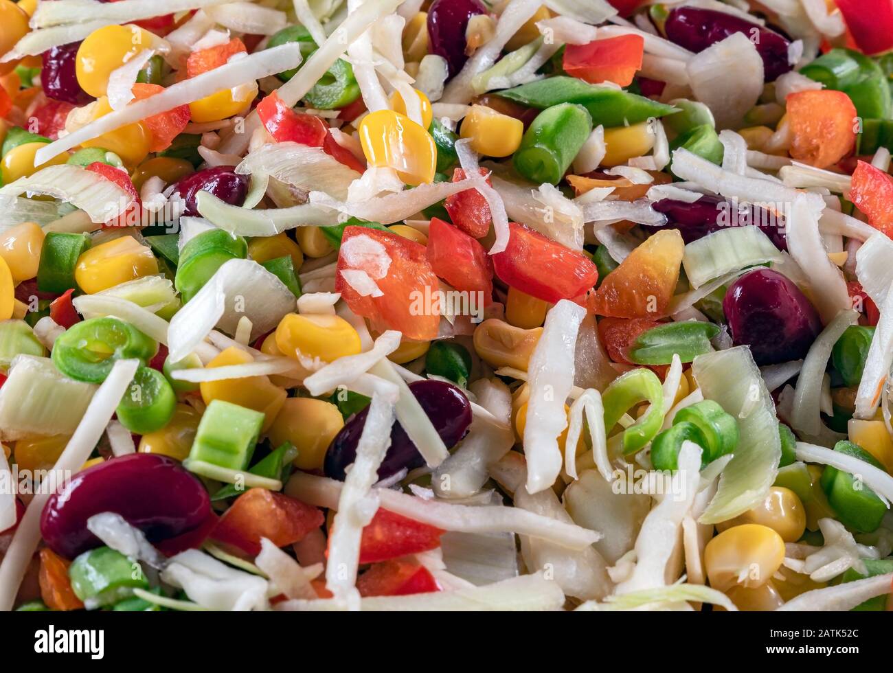 Close up of a variety of salad greens Stock Photo