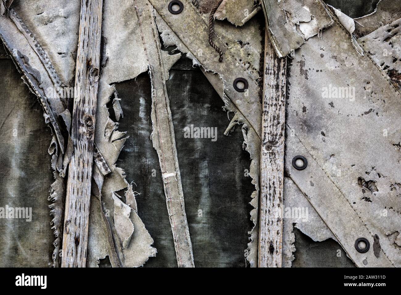 Old Tarpaulin Detail Stock Photo