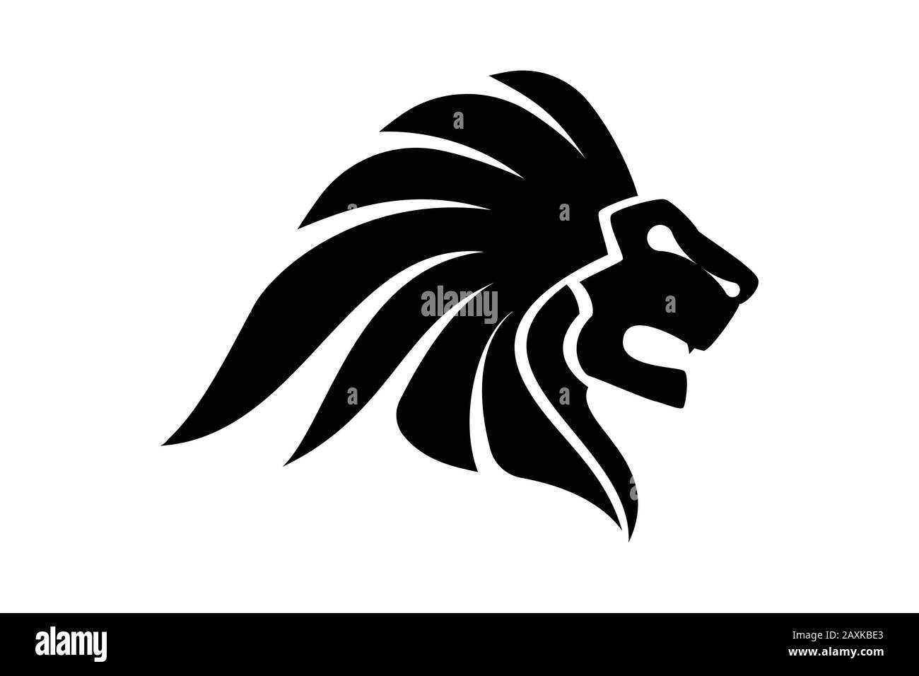 Lion Head Logo Vector Template Illustration Design, Wild Lion Head Mascot Stock Vector