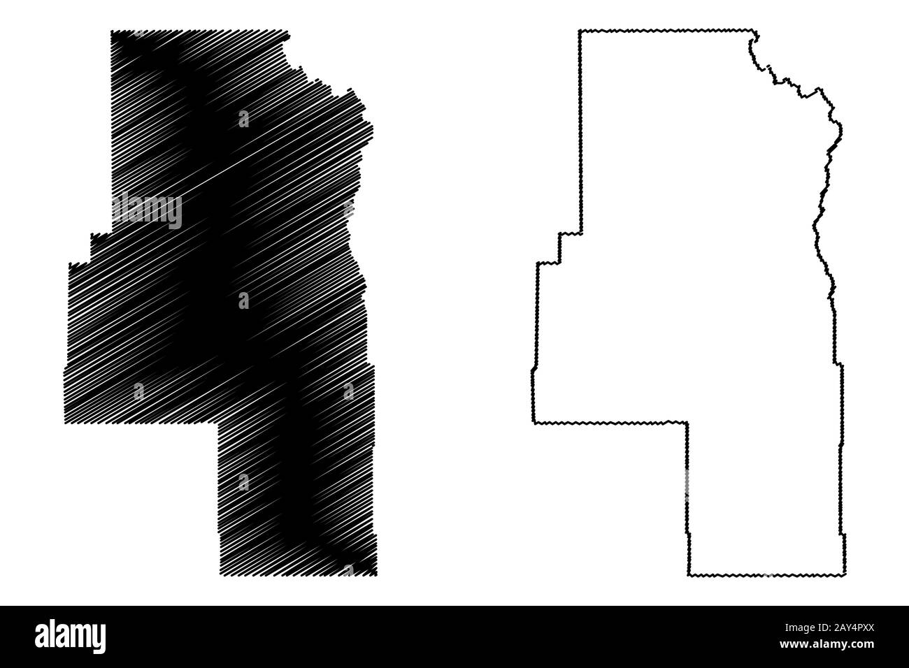 Routt County, Colorado (U.S. county, United States of America,USA, U.S., US) map vector illustration, scribble sketch Routt map Stock Vector