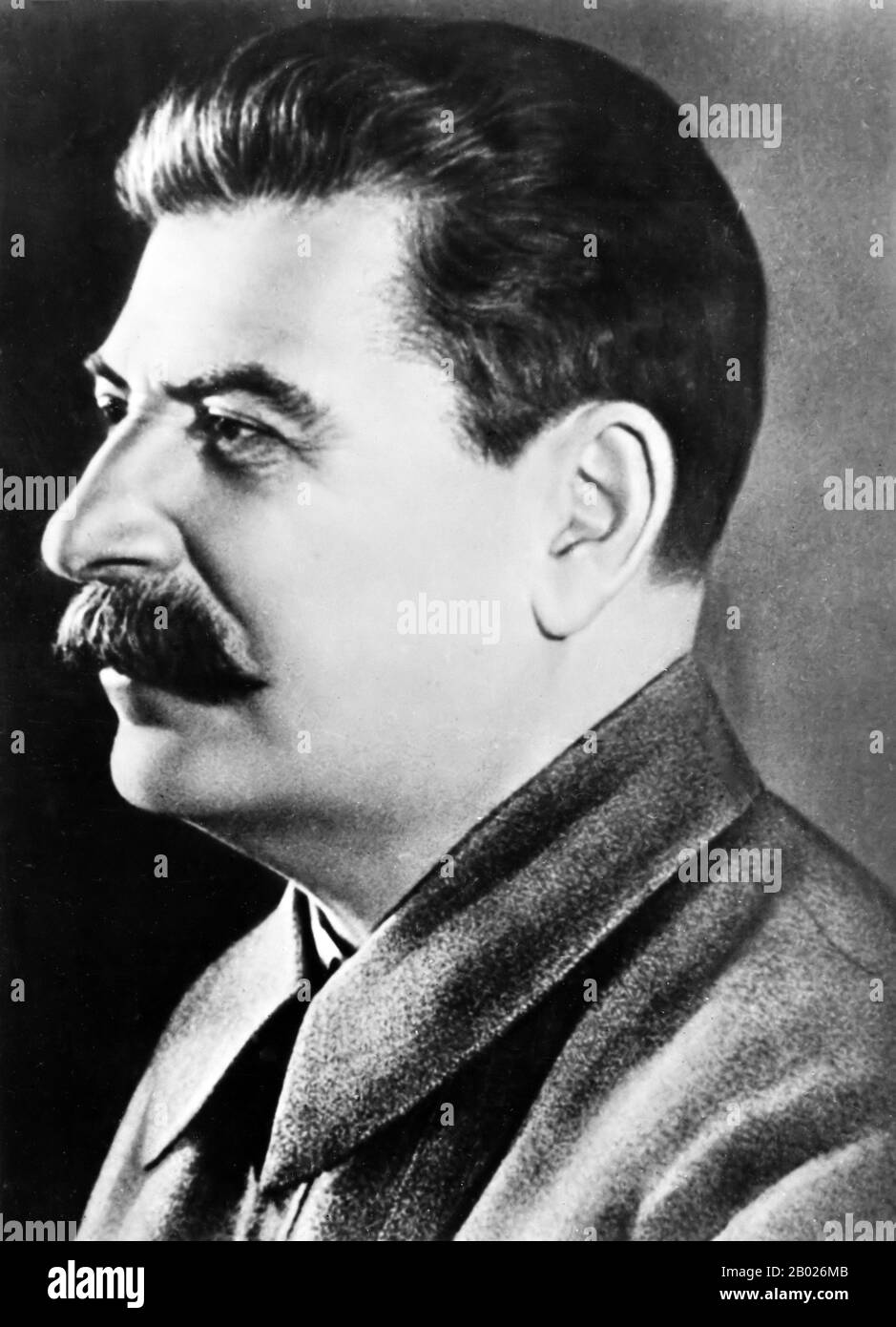 Joseph Vissarionovich Stalin (18 December 1878 – 5 March 1953) was the first General Secretary of the Communist Party of the Soviet Union's Central Committee from 1922 until his death in 1953. While formally the office of the General Secretary was elective and was not initially regarded as top position in the Soviet state, after Vladimir Lenin's death in 1924, Stalin managed to consolidate more and more power in his hands, gradually putting down all opposition groups within the party.  Stalin's idea of socialism in one country became the primary line of the Soviet politics. He dominated Soviet Stock Photo