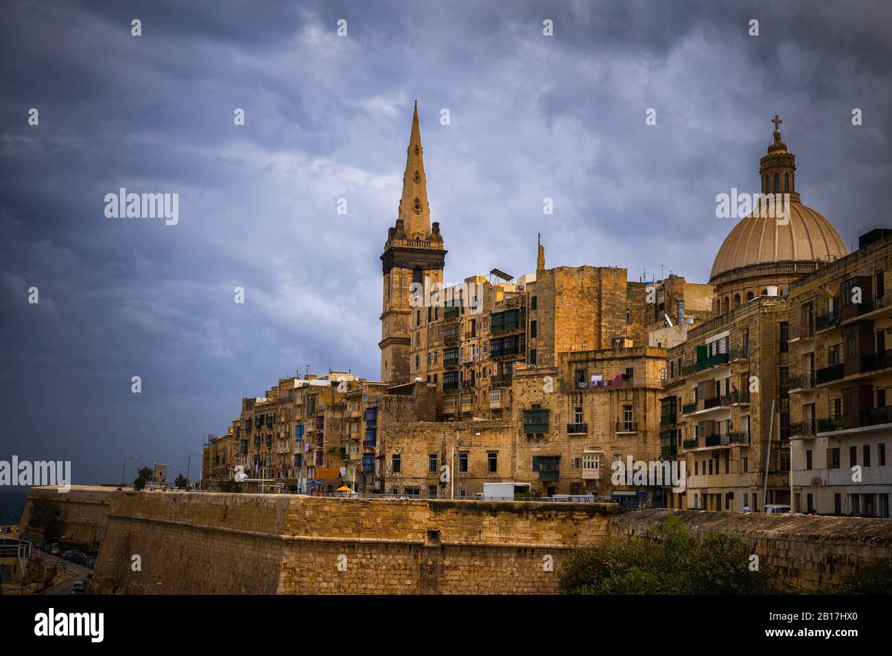 Malta, Valletta, Old town buildings Stock Photo