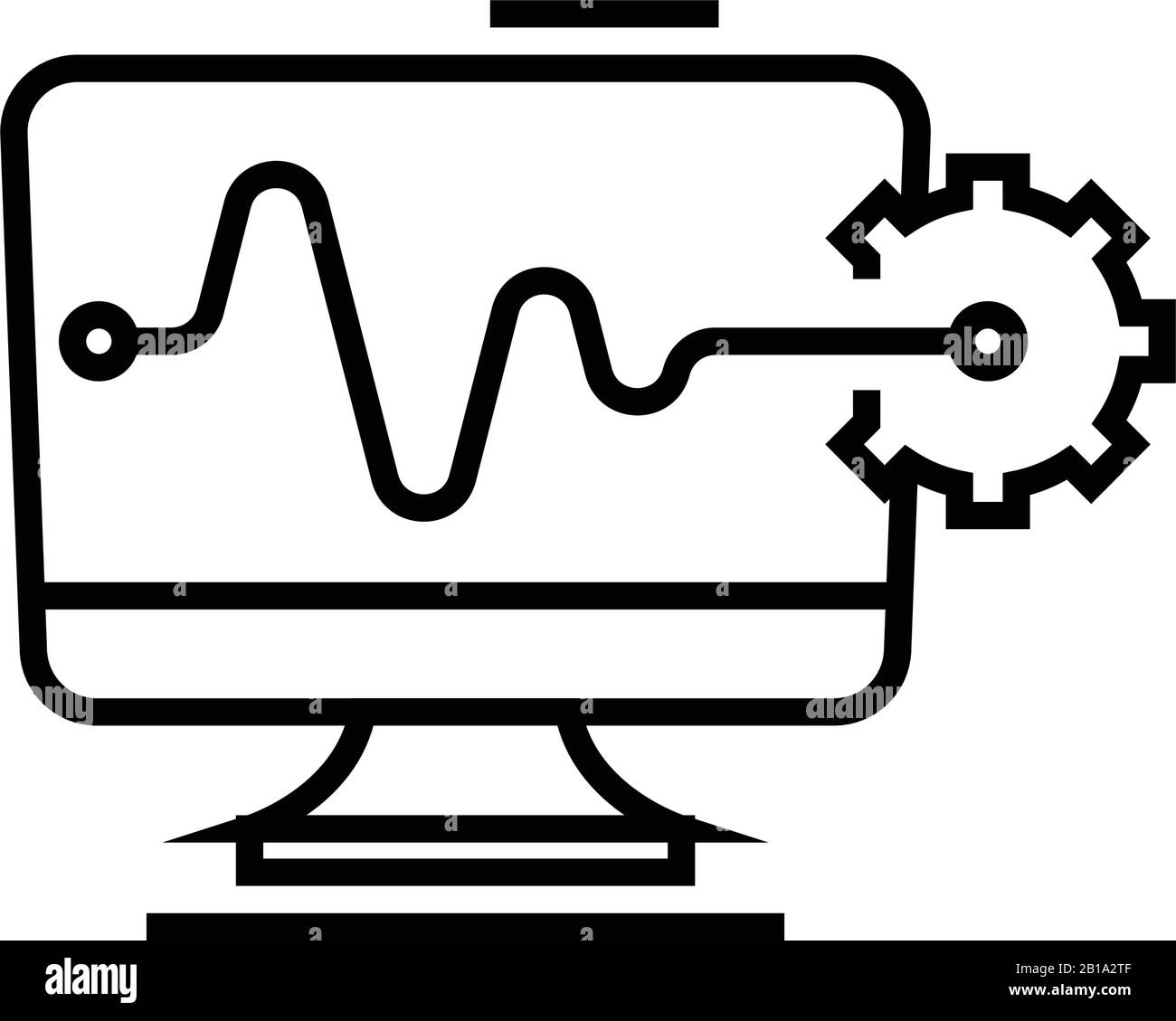 Digital higher results line icon, concept sign, outline vector illustration, linear symbol. Stock Vector