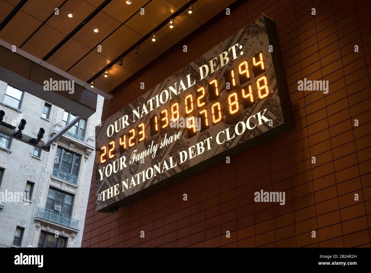 National Debt Clock, Times Square, NYC, USA  2020 Stock Photo