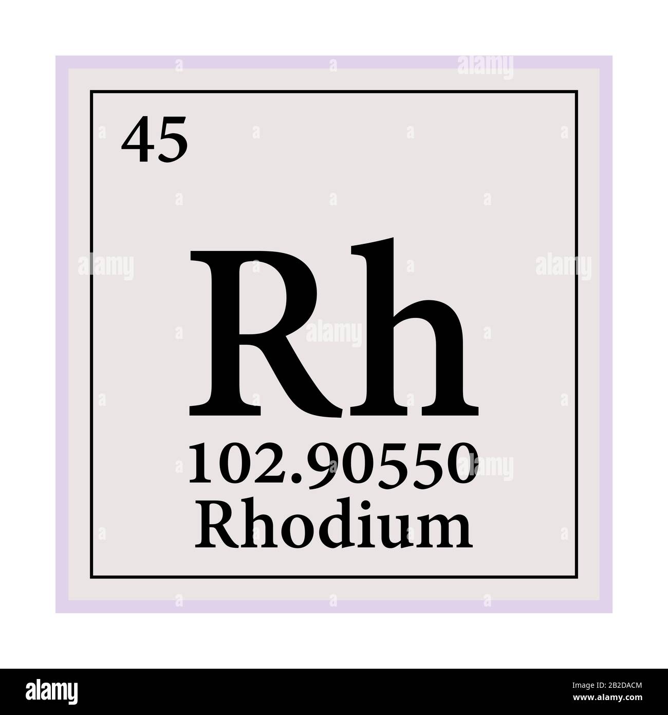 Rhodium Periodic Table of the Elements Vector illustration eps 10. Stock Vector