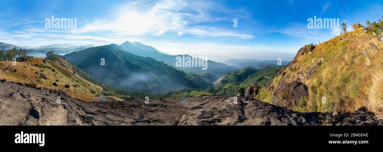 India, Kerala, Munnar, Anamudi Peak, landscape, mountain range, hiking Stock Photo