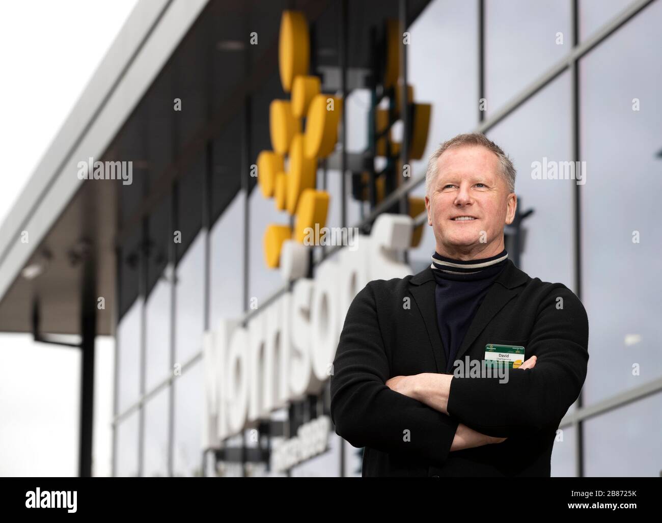 Morrisons CEO David Potts at the Morrisons St Ives Store in Cambridgeshire. Stock Photo