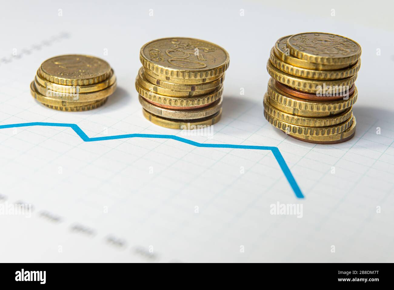 Stock exchange performance and value of the money Stock Photo