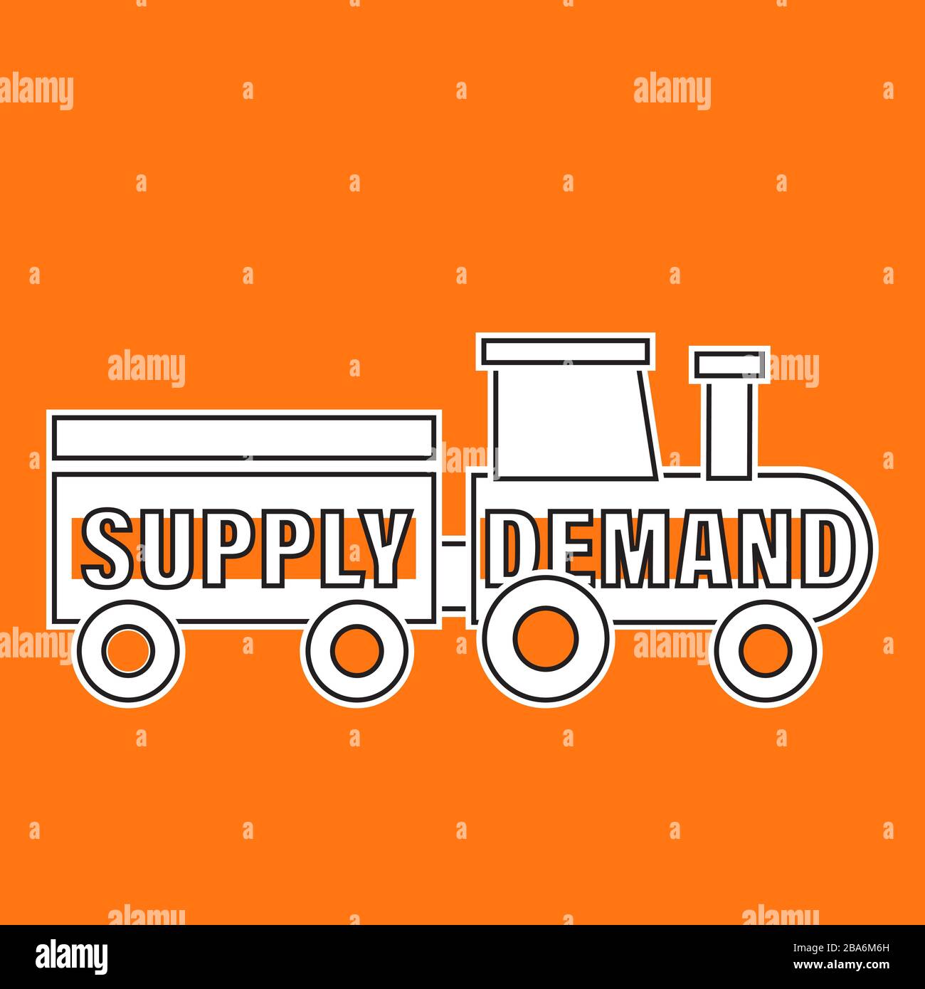 supply and demand - illustrations of  economic model of price determination in a market Stock Vector