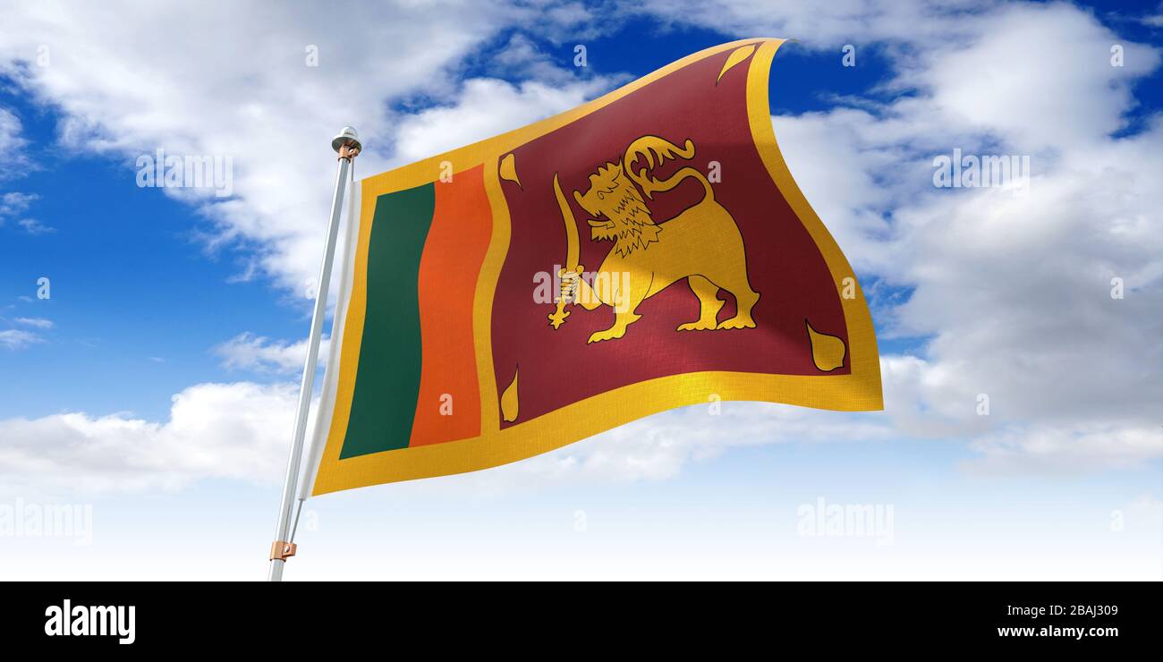 Sri Lanka - waving flag - 3D illustration Stock Photo