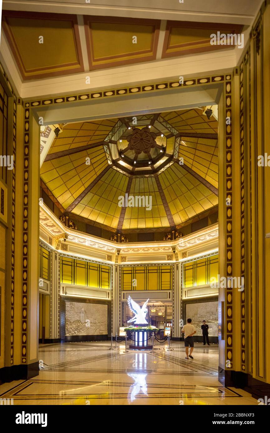 lobby, the Fairmont Peace Hotel, Shanghai, China Stock Photo