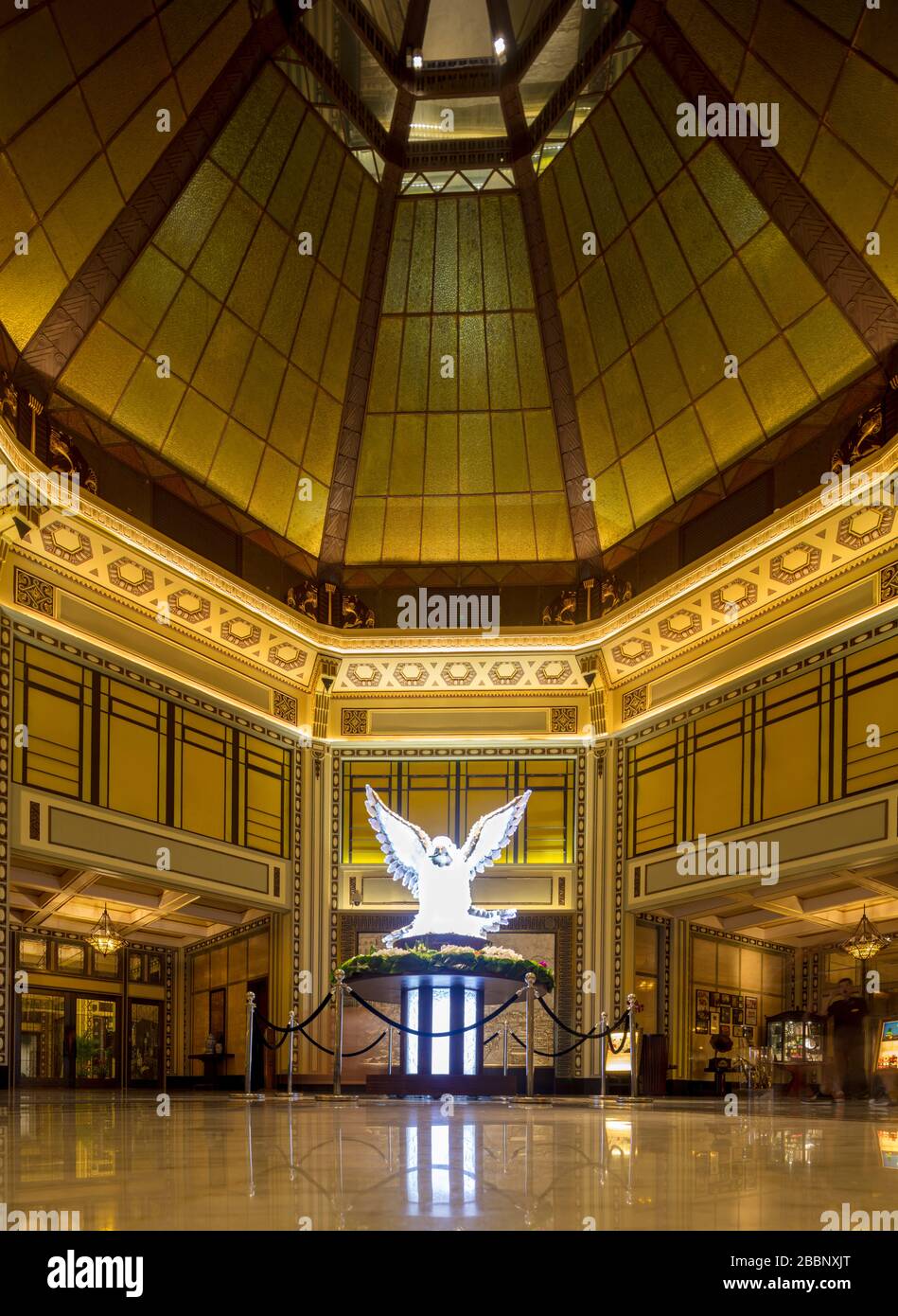 lobby, the Fairmont Peace Hotel, Shanghai, China Stock Photo