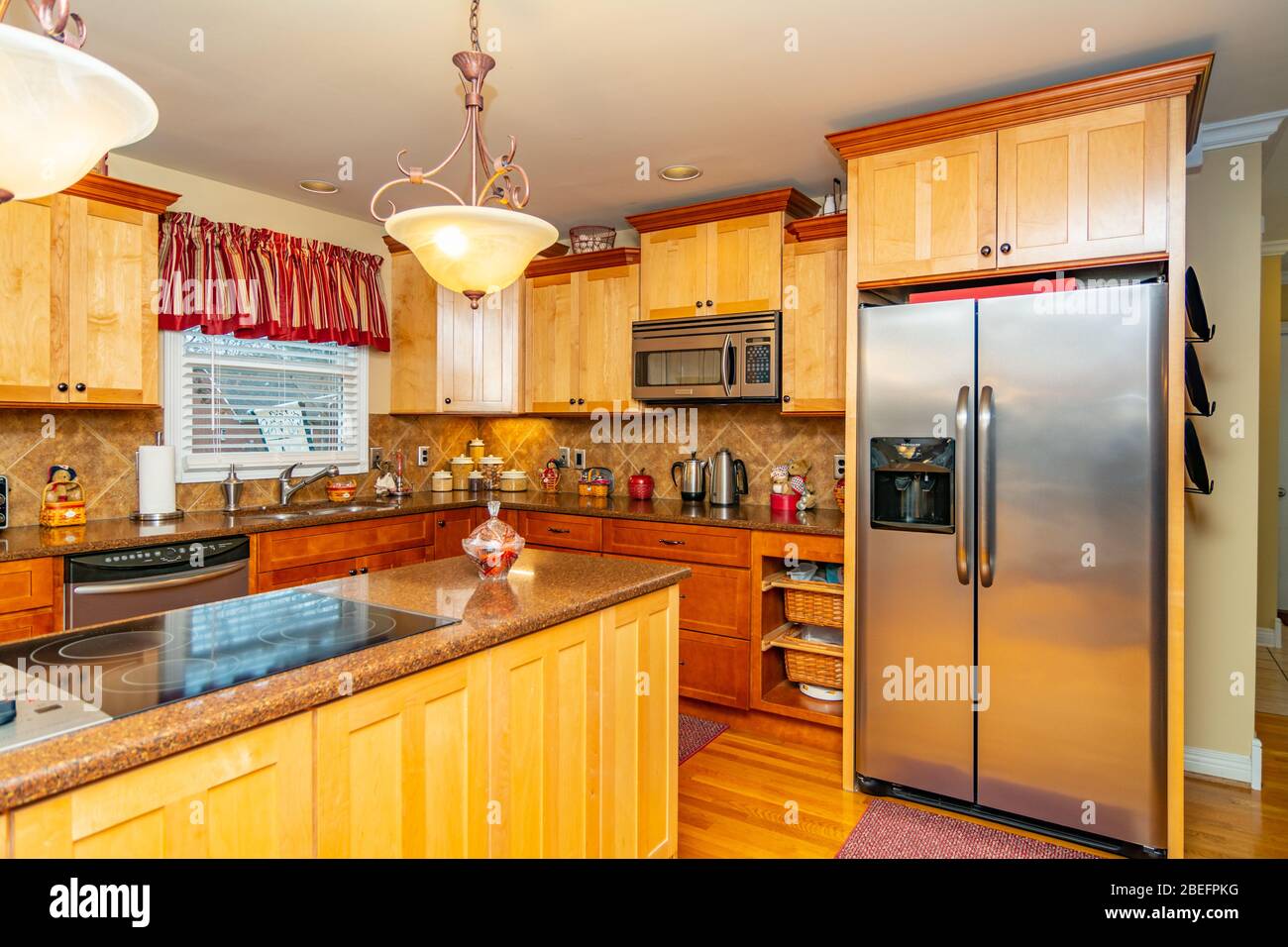 Kitchen in modern middle class house in Midwest America Stock Photo