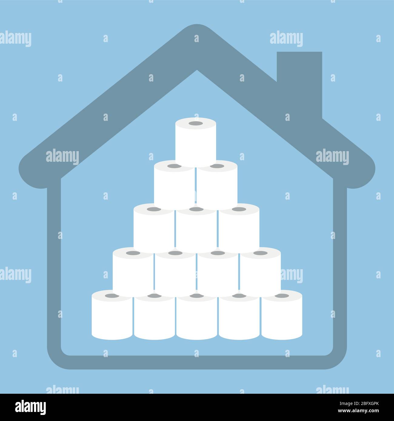 stack of toilet paper in quarantine info graphic vector illustration EPS10 Stock Vector