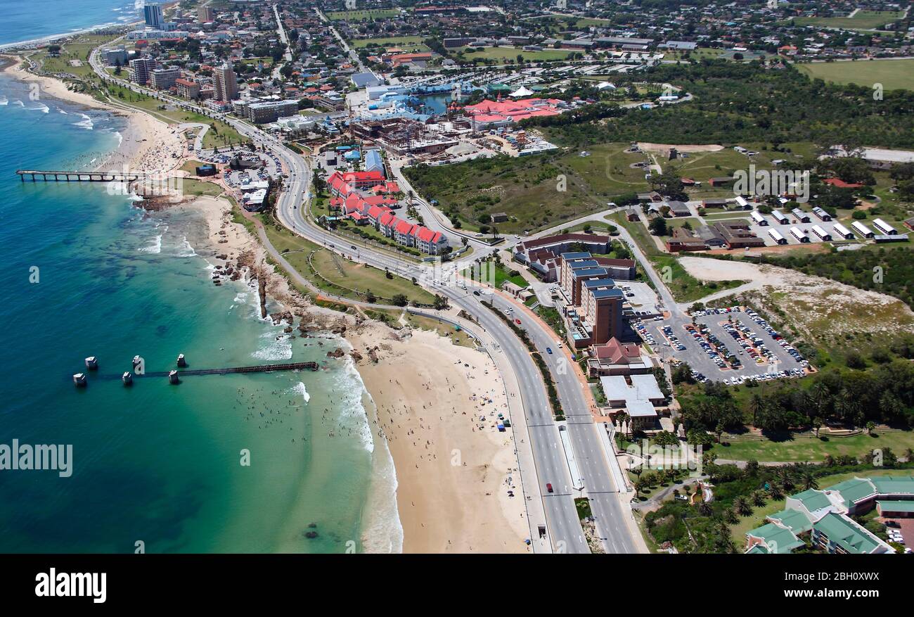 Aerial photo of Port Elizabeth Beachfront Stock Photo