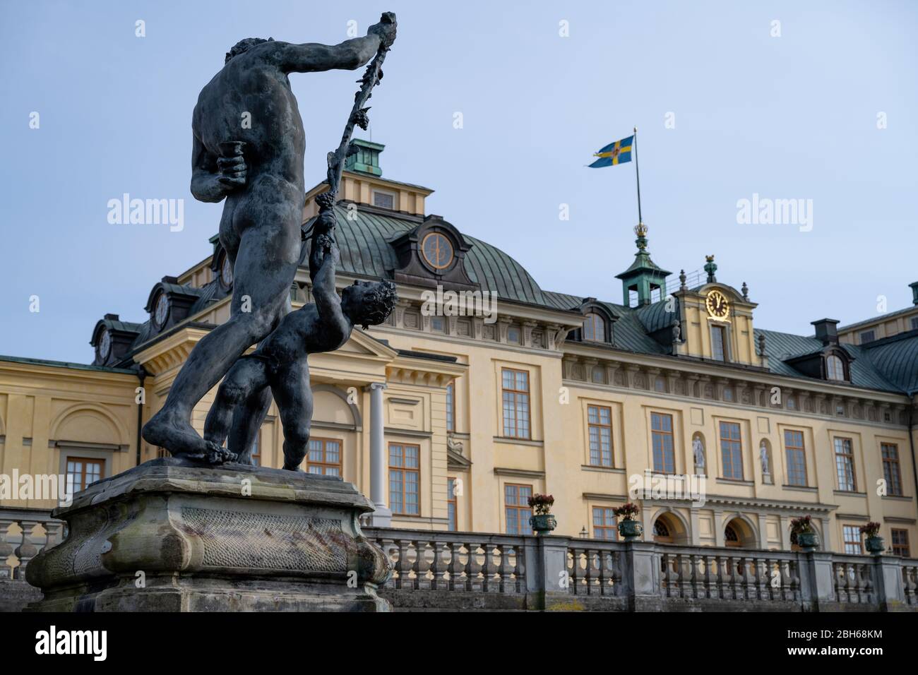 Status at Drottningholms Slott, Stockholm. Stock Photo