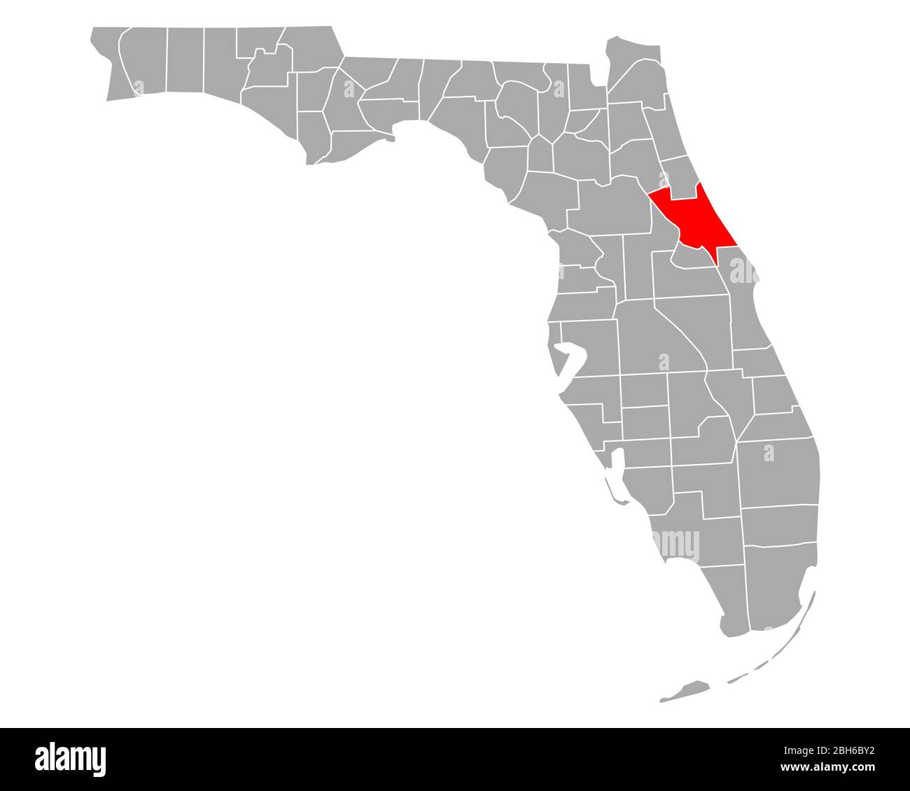 Map of Volusia in Florida Stock Photo