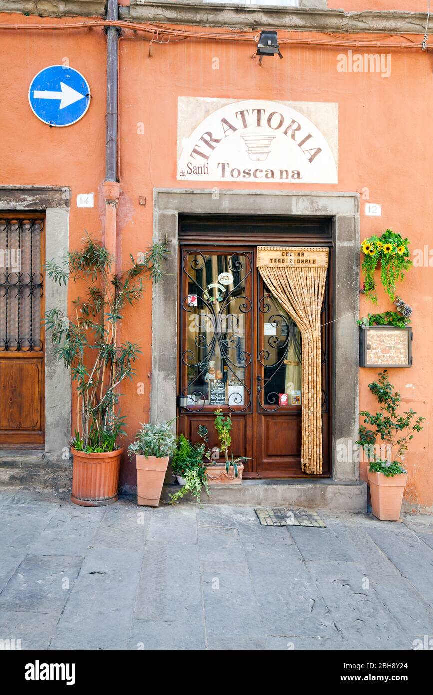 Restaurant Trattoria in Cortona Toskana Stock Photo