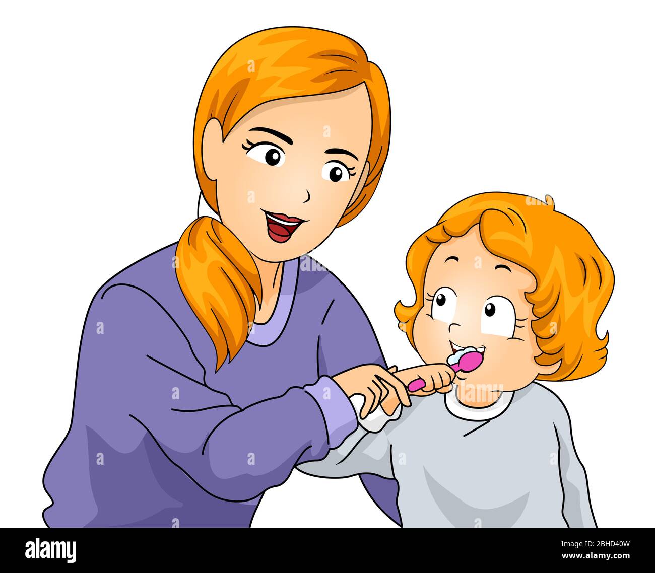 Kids Brushing Teeth Clipart