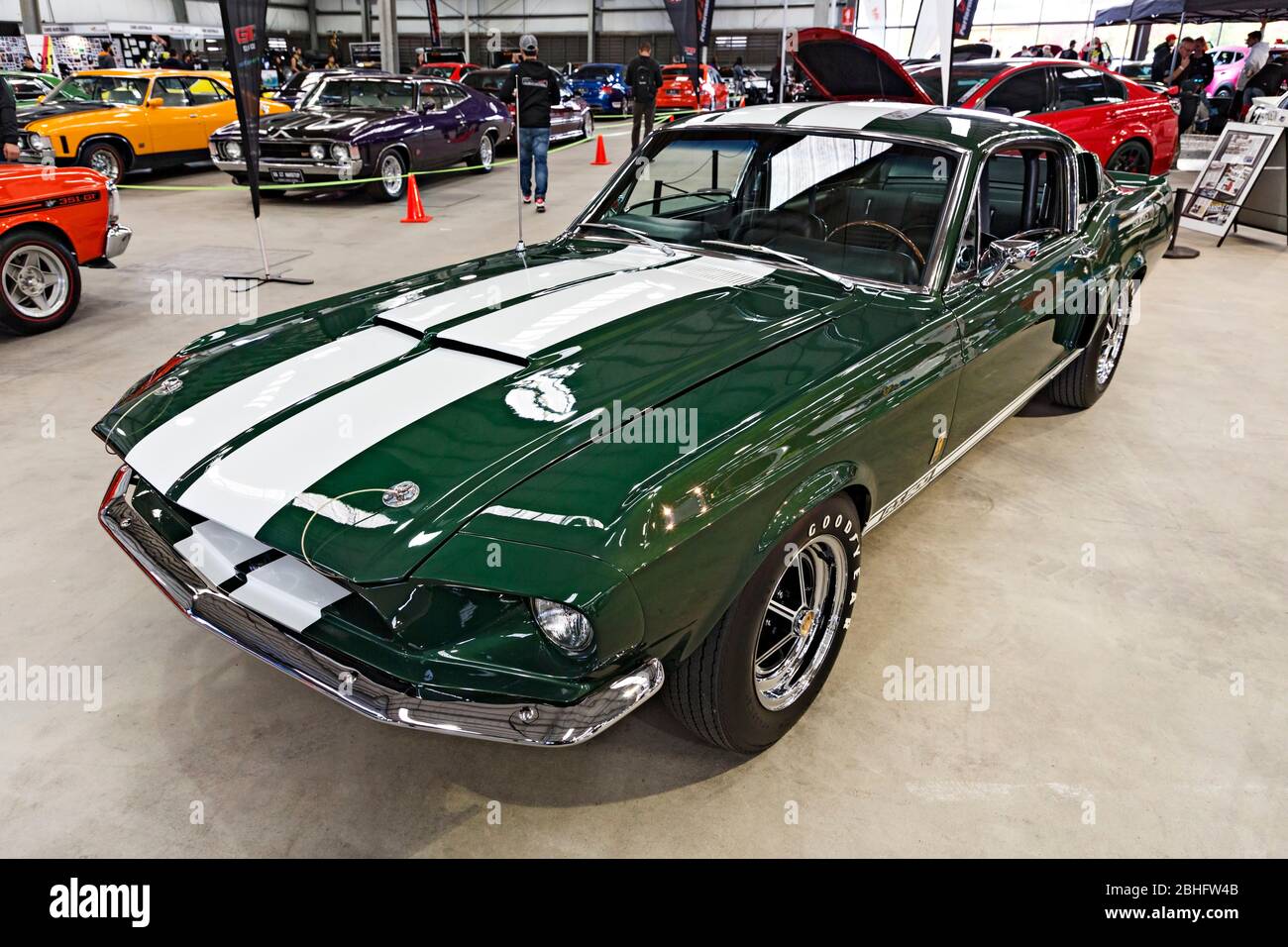 Automobiles /  American made 67 GT 500 Shelby Mustang displayed at a motor show in Melbourne Victoria Australia. Stock Photo