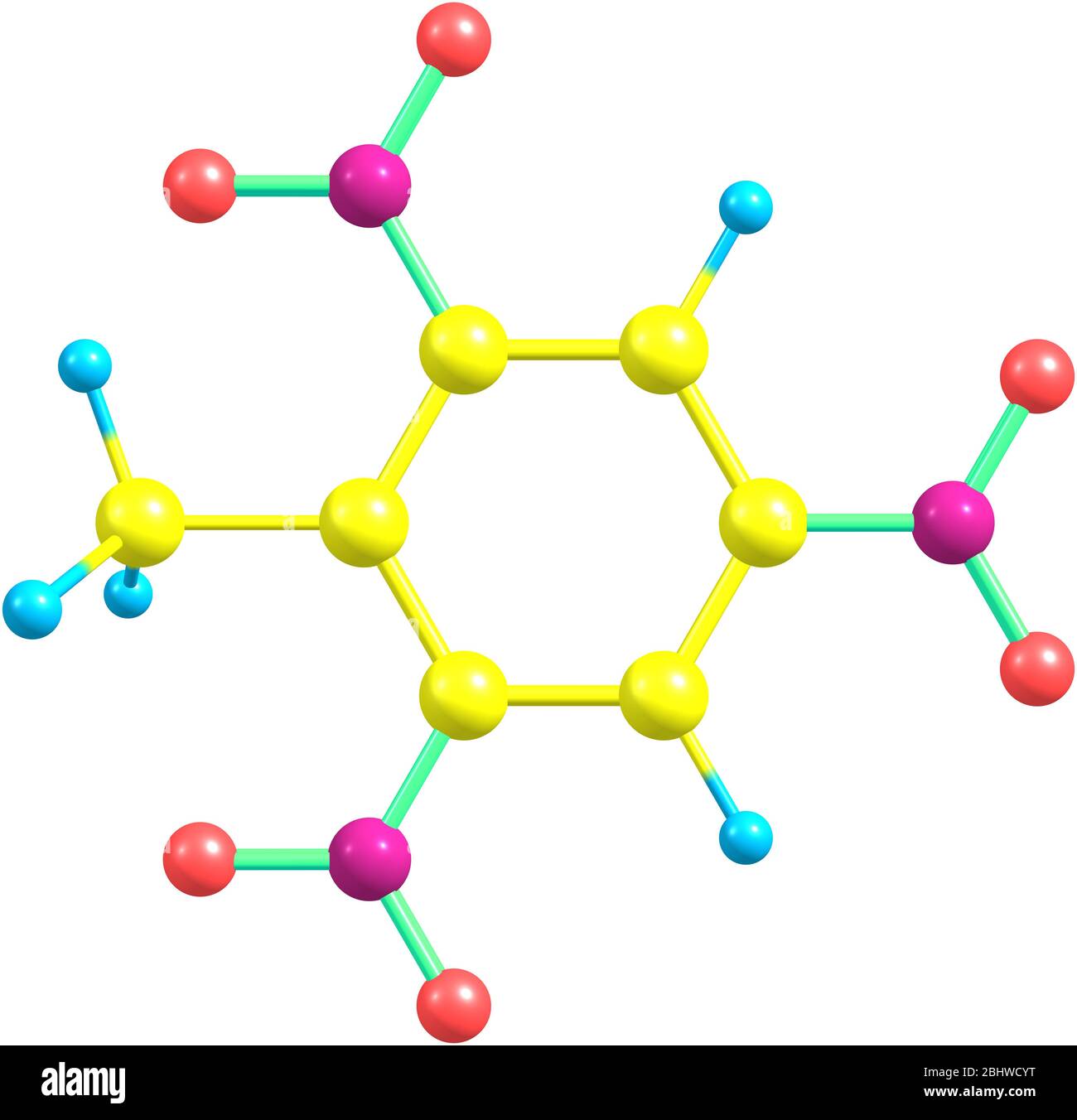 Trinitrotoluene or TNT is known as a useful explosive material with convenient handling properties Stock Photo