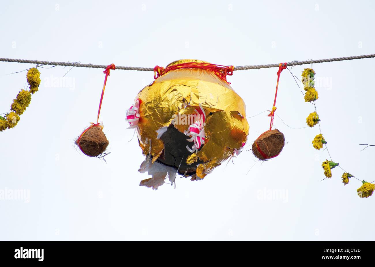 Dahi Hundie, Janmashtami Gokul Ashtami Govinda Festival, , India Stock Photo