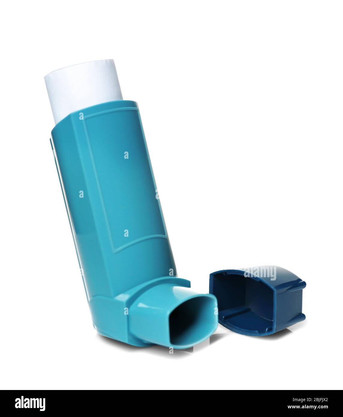 Asthma inhaler on white background Stock Photo - Alamy