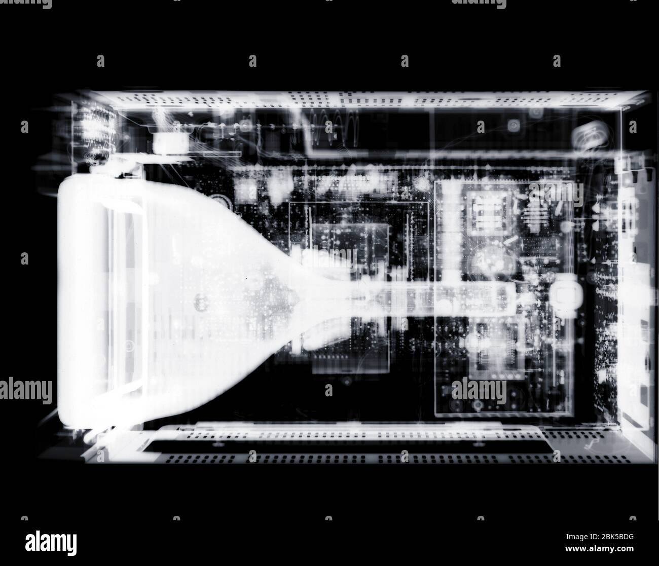 Small electronic monitor, X-ray. Stock Photo