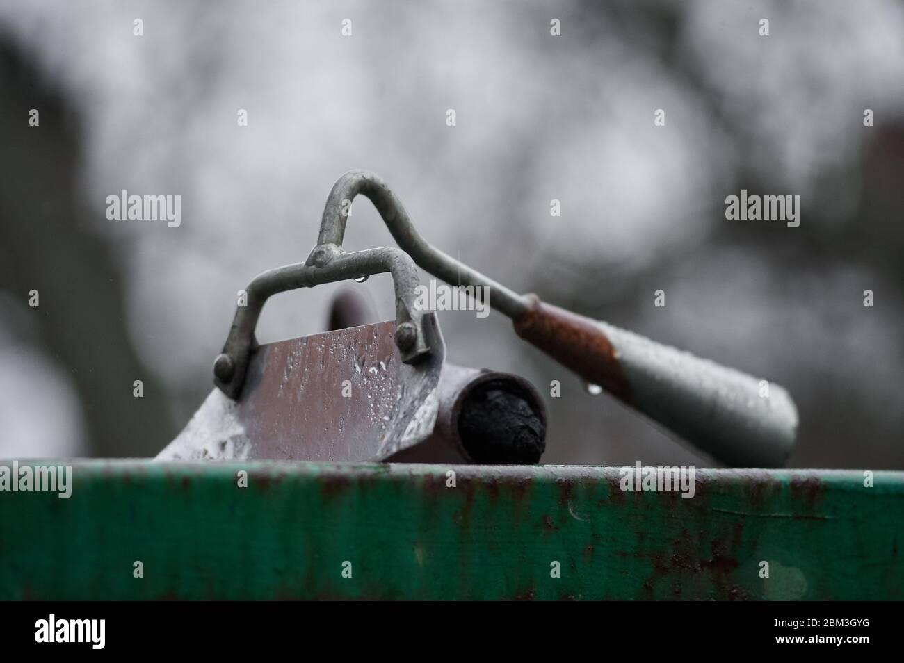 disassembled hoe, tool for agricultural work, Stock Photo