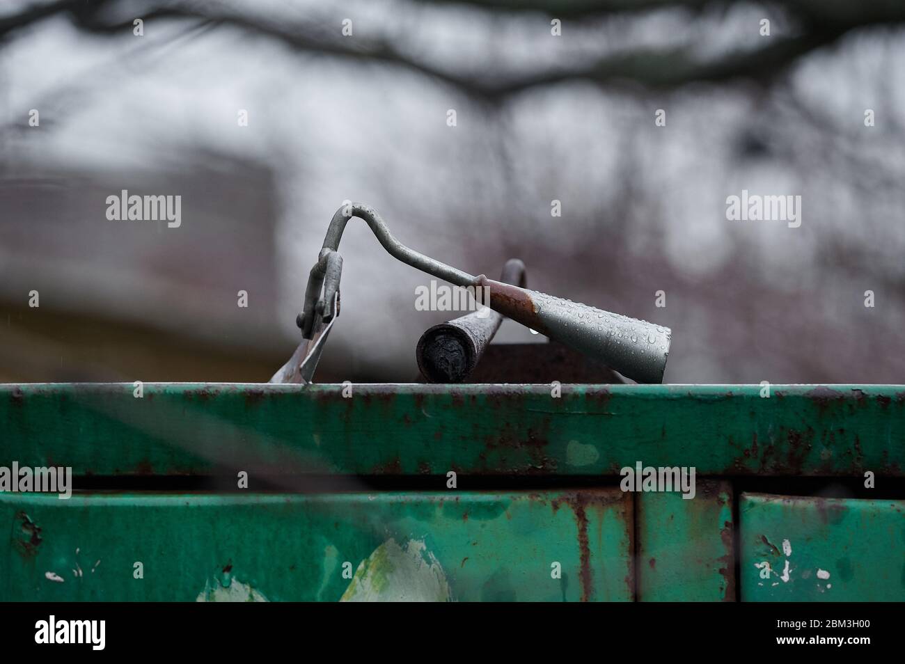 disassembled hoe, tool for agricultural work, Stock Photo