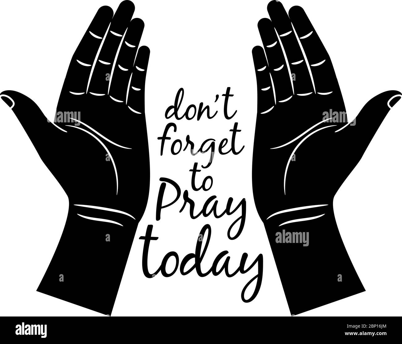 Jesus praying hands silhouette isolated on white background. Vector prayer  hands with calligraphy for christian church concepts Stock Vector Image &  Art - Alamy