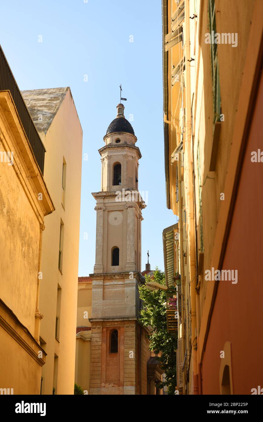 Old city of Menton, France. Stock Photo