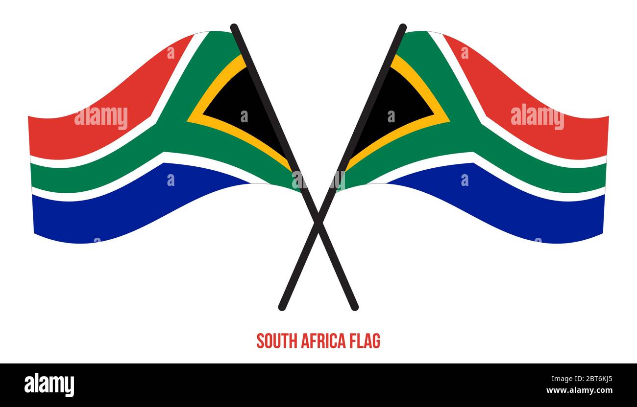 South Africa Flag Waving Vector Illustration on White Background. South Africa National Flag. Stock Vector