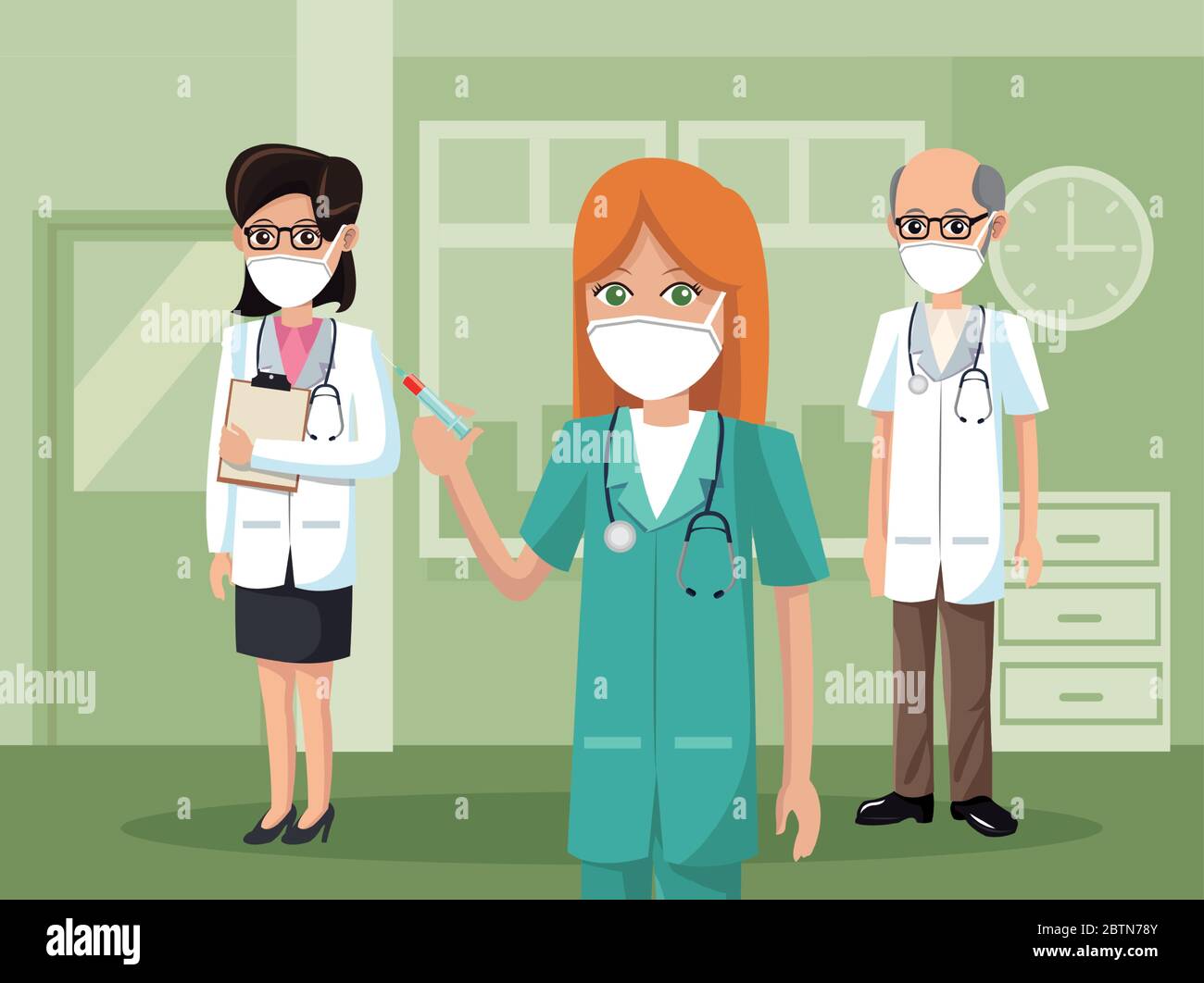 group of doctors wearing medical masks Stock Vector Image & Art - Alamy