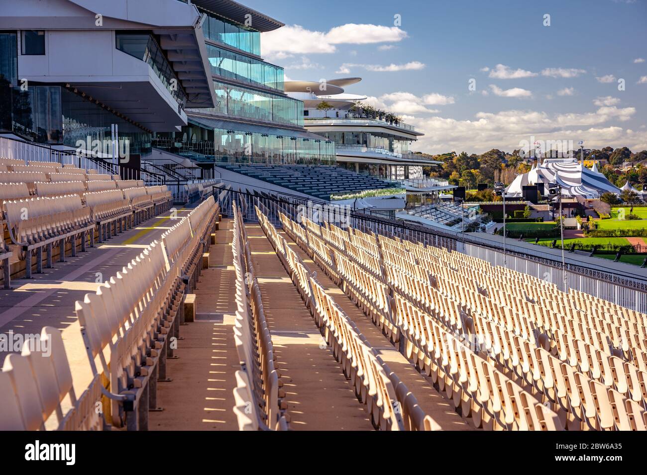 Melbourne, Australia - Spectator seating area at the Flemington ...