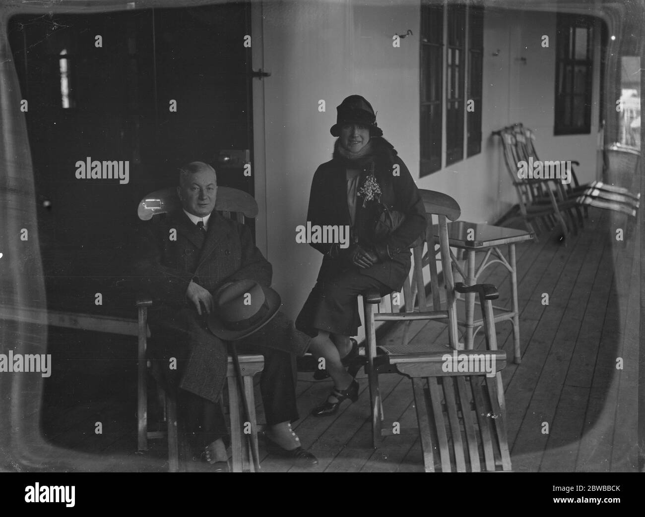 Aboard the ' SS. Andalucia Star ' at Tilbury . Colonel Grant Morden , and Mrs Grant Morden . Stock Photo