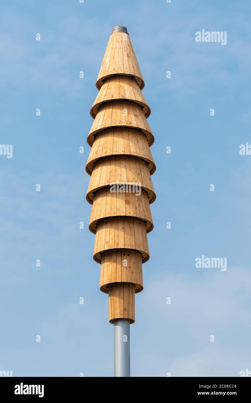 Swift tower to provide nest sites for nesting swifts (Apus apus), Shalford, Surrey, UK Stock Photo