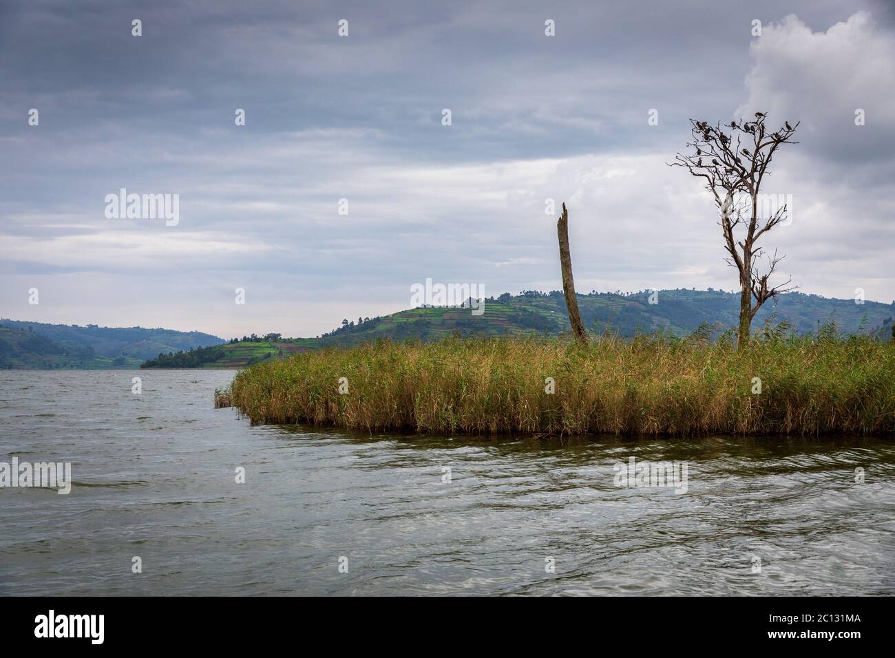 Punishment Island on Lake Bunyonui where women who got pregant outside marriage were sent to give birth and die, Uganda, Africa Stock Photo