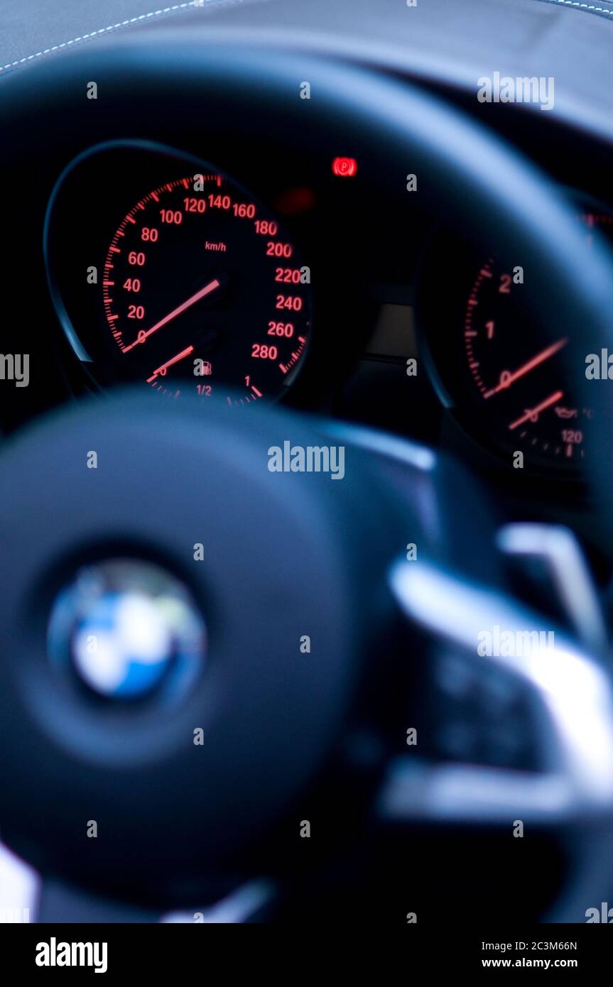 BANGKOK - APRIL 6: Electronic dashboard of BMW sports car at the 33rd Bangkok International Motor Show at Impact Challenger on April 6, 2012 in Bangko Stock Photo