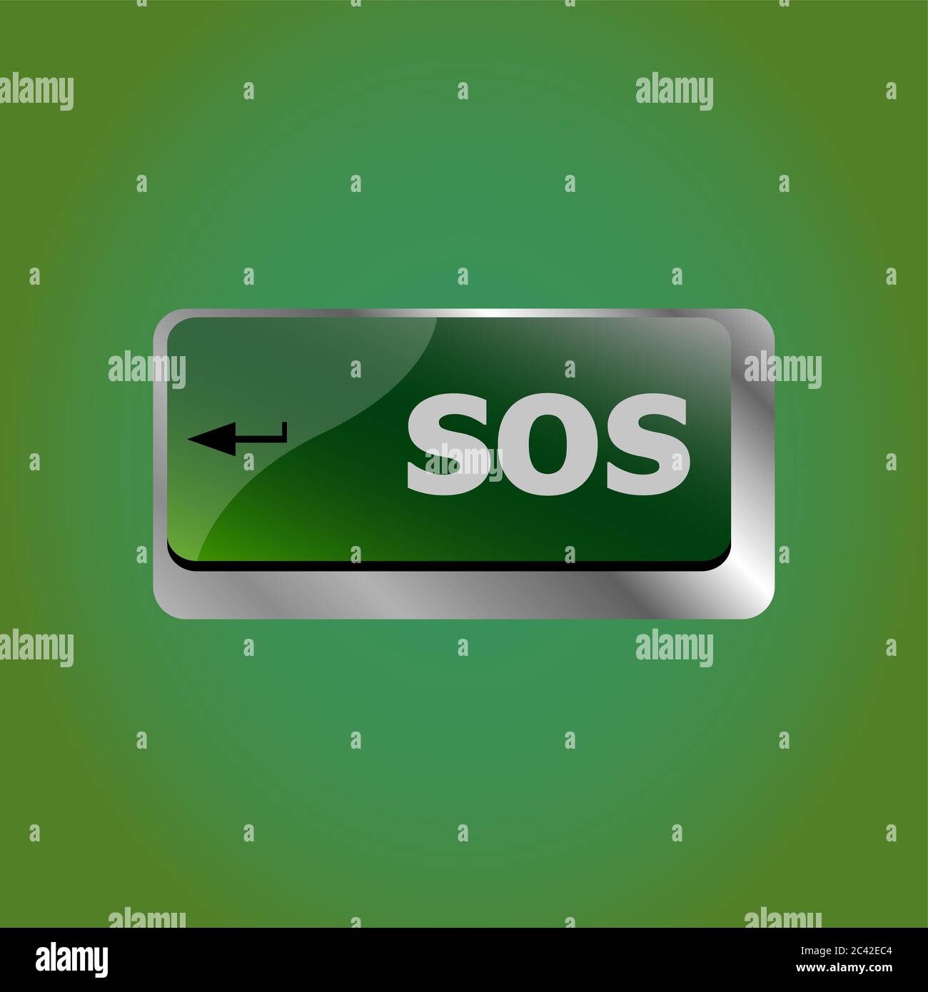 computer button with sign sos enter key Stock Photo